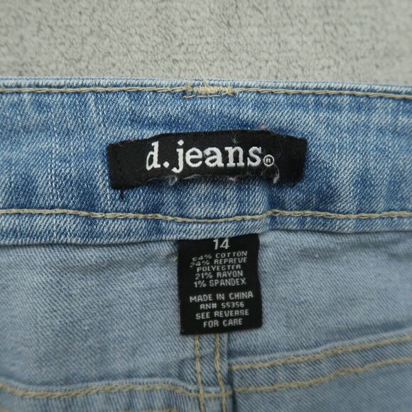 D. Jeans Women's Size 14 Blue High-Rise Straight Denim 31" Inseam Stretch - Picture 10 of 16